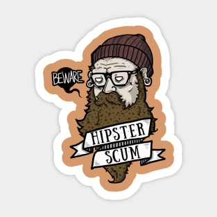 BEWARE! Hipster Scum Sticker
